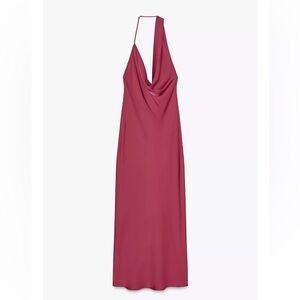 Zara Asymmetric Satin Midi Dress